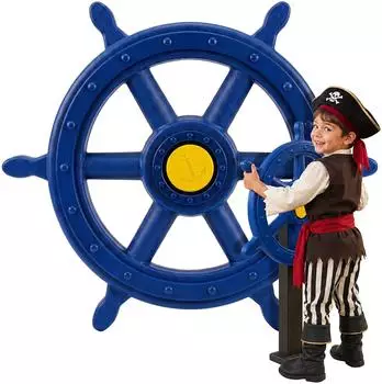Relaxdays Steuerrad Spielturm-Zubeh&ouml;r, &Oslash; 54cm, blau