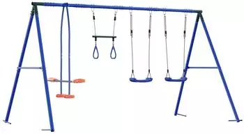 vidaXL Schaukelset für draußen, mehrfarbig, Stahl und PE (3429829)
