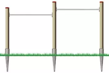 Gartenpirat Doppelreck DLV L&auml;rchenholz mit Edelstahl-Reckstangen (GP1765P)