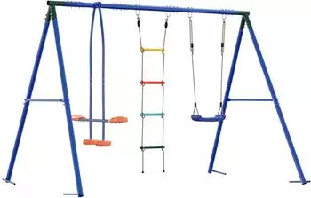 vidaXL Outdoor-Schaukelset mehrfarbig 263x185x185cm Stahl/PE (3429822)