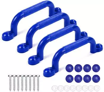 Relaxdays Klettergriffe 4er-Pack, bis 100kg, Kunststoff, blau (10053694_8647)