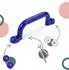 Relaxdays Klettergriffe 4er-Pack, bis 100kg, Kunststoff, blau (10053694_8647)