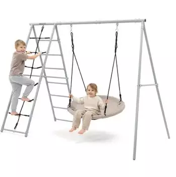 OEM HyperMotion XL 3-in-1 Spielturm Nestschaukel, Kletterleiter & Kletternetz, Stahl (90448_AADBX31290_6_MANOIT)