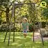 HyperMotion Turntrapez Kinder 2-in-1 Holz mit Ringen, grau
