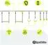 HyperMotion Ninja-Hindernisparcours Slackline 15m, 7 Hindernisse, Kinder