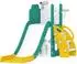 AIYAPLAY Kinderrutsche 5-in-1 mit Basketballkorb, Klettergerüst, Frosch-Motiv, gelb