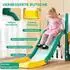 AIYAPLAY Kinderrutsche 5-in-1 mit Basketballkorb, Klettergerüst, Frosch-Motiv, gelb