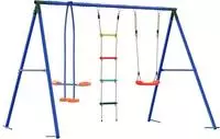 vidaXL Outdoor Schaukelset Mehrfarbig Stahl und PE