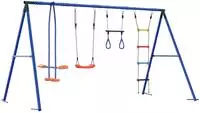 vidaXL Outdoor Schaukelset Mehrfarbig Stahl und PE