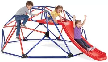 TecTake Freeclimber Kletterger&uuml;st mit Rutsche, rot/blau, 185x90x243cm