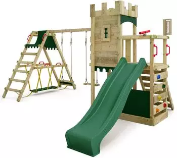 Fatmoose BoldBaron Boost XXL Kletterturm mit Surfanbau, Sandkasten & Rutsche