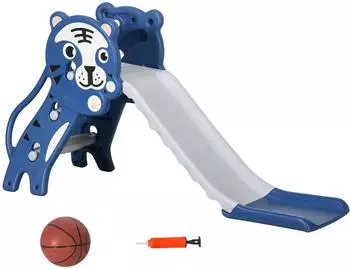 AIYAPLAY Kinderrutsche mit Basketballkorb, PE, 18-36 Monate (331-043V00BU)
