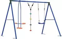 vidaXL Outdoor Schaukelset Mehrfarbig Stahl und PE