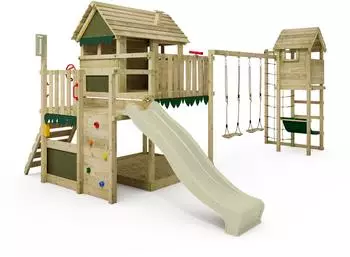 Fatmoose MightyMansion Move XXL Klettergerüst mit Stelzenhaus und Spielhaus (835246_k)