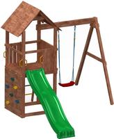 FUNGOO Spielturm "CAROL 2" mit Schaukel & Rutsche, Kletterwand