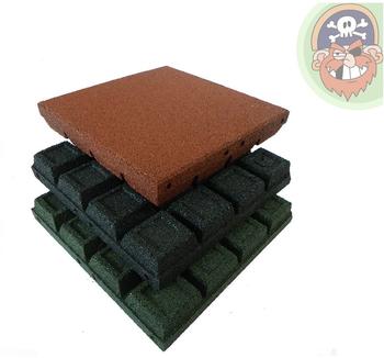 Gartenpirat Fallschutzmatte 50x50cm Stärke Fallschutzmatte mit Rutsche Schwarz