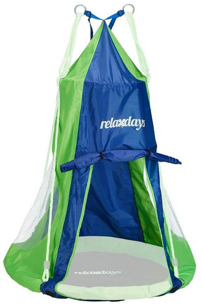 Relaxdays Zelt für Nestschaukel grün/blau