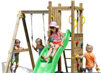 FUNGOO Spielturm "FUNNY3 mit schaukel" mit Schaukel & Rutsche, Kletterwand