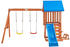 Juskys Spielturm Yannis mit Rutsche, Schaukeln, Kletterwand & Zubehör aus Holz