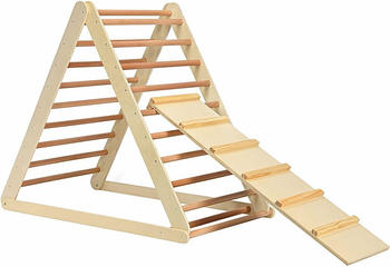 Costway Kletterdreieck/Sprossendreieck und Leiter aus Holz klappbar (23501964)