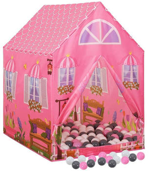 vidaXL Kinder-Spielzelt mit 250 Bällen 69x94x104cm Rosa (3107750)