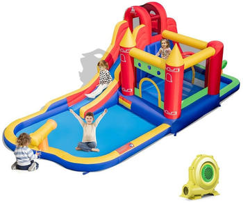 Costway Hüpfburg und Wasserrutsche Bouncy Castle 24x270x235cm (ZB33305PQ)