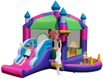 Costway Hüpfburg mit Sonnendach und Ozeanbälle Bouncy Castle für Kinder 385x332,5x300cm (ZB33245)