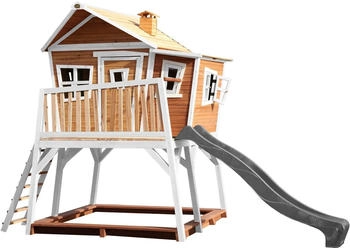 AXI Max Spielhaus Braun - Wei&szlig; mit Grauer Rutsche 193 x 432 x 288 cm (A030.150.81 )