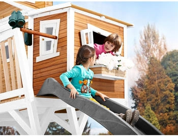 AXI Max Spielhaus Braun - Weiß mit Grauer Rutsche 193 x 432 x 288 cm (A030.150.81 ) – AXI Max Spielhaus Braun - Weiß mit Grauer Rutsche 193 x 432 x 288 cm (A030.150.81 ) für grenzenlose Abenteuer
