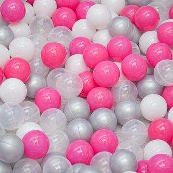 LittleTom Bällebadbälle Ø 5.5 cm 200 Stück Pink Grau Weiß Transparent (17148)