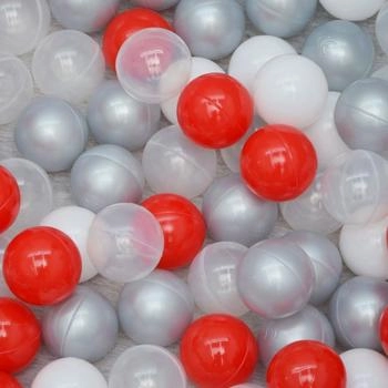 LittleTom Bällebadbälle Ø 5.5 cm 200 Stück Rot Grau Weiß Transparent (17145)