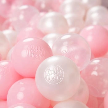 KiddyMoon 1200 Kinder Bälle für Bällebad ∅ 6cm puderrosa/perle/transparent