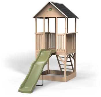 Exit Toys Panorama 500 Holzspielhaus mit Rutsche und Sandkasten 118x230.5x303 cm