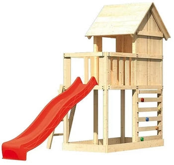 Karibu Stelzenhaus Frieda Kletterwand Rutsche Rot