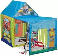 Spielzelt Autowerkstatt, Mit Anbau, Kinderzelt Gro&szlig;, Drinnen & Drau&szlig;en,