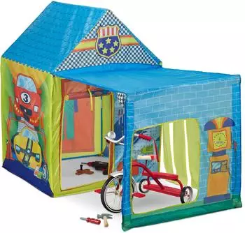 Relaxdays Spielzelt Autowerkstatt 146x75x109 cm