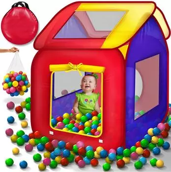 Kiduku Pop-Up-Spielzelt B&auml;llebad mit 200 B&auml;llen und Tasche (KZ-007)