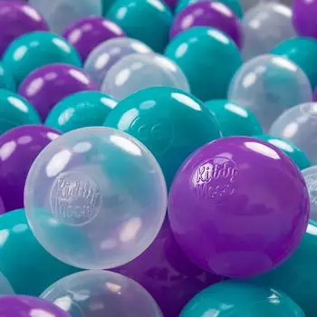 KiddyMoon Bällebad-Bälle 200 Stück ∅7cm türkis/violett/transparent (ZK7-18-200)