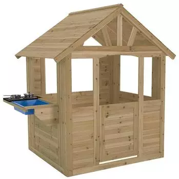 TP Toys Cubby Kinder-Spielhaus mit Spielk&uuml;che, Holz (622U)