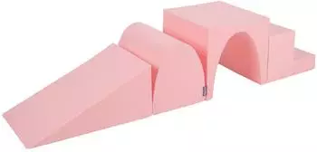 KiddyMoon Schaumstoff-Spielplatz 4-teilig Zwickel L / Hügel / Tunnel / Stüfchen, pink (PPZ-244)