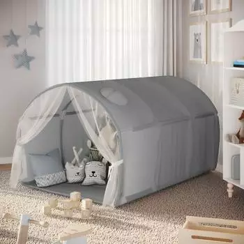 VitaliSpa Kubby Tunnelzelt grau 100x80cm mit Fenster und Netz (55817)