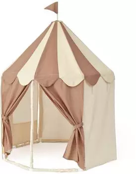Kids Concept Stripe Zelt, beige/dusty brown, Kinder