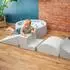 KiddyMoon Bällebad quadratisch 120x30cm/200 Bälle ∅7cm, hellgrau (120-KW30D-033)