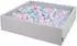 KiddyMoon Bällebad quadratisch 120x30cm/200 Bälle ∅7cm, hellgrau (120-KW30D-033)