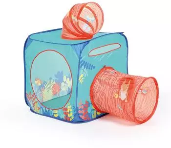 Ludi Explorer Pop-Up Würfel Kinderzelt mit Tunneln, faltbar, 80x80cm (90113)