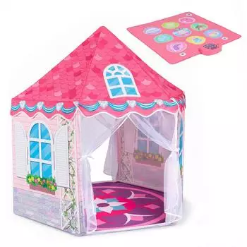 Costway Prinzessinnenburg-Kinderzelt mit Tanzmatte, 140x140x140cm, ab 3 Jahren