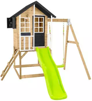 50NRTH Holli 2 Kinderstelzenhaus mit Rutsche & Schaukel, Holz