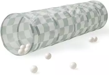 3 Sprouts Spieltunnel Pop-up, faltbar, Karos gr&uuml;n, 180cm (107-113-004)