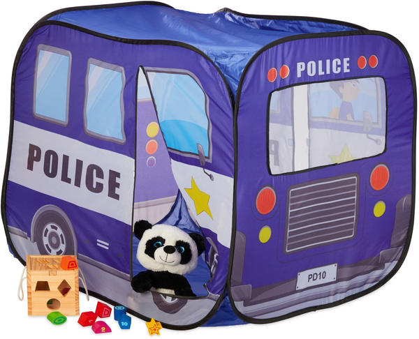 Relaxdays Pop Up Police Car Play Tent