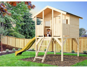 Belladoor Spielhaus Toby mit Rutsche gelb